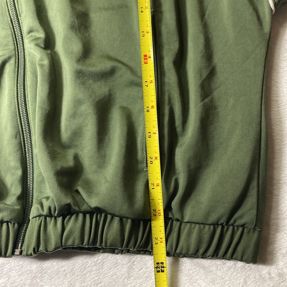 Adidas ✨ Green White Cropped Track Jacket Women’s Size Small - Picture 8 of 9